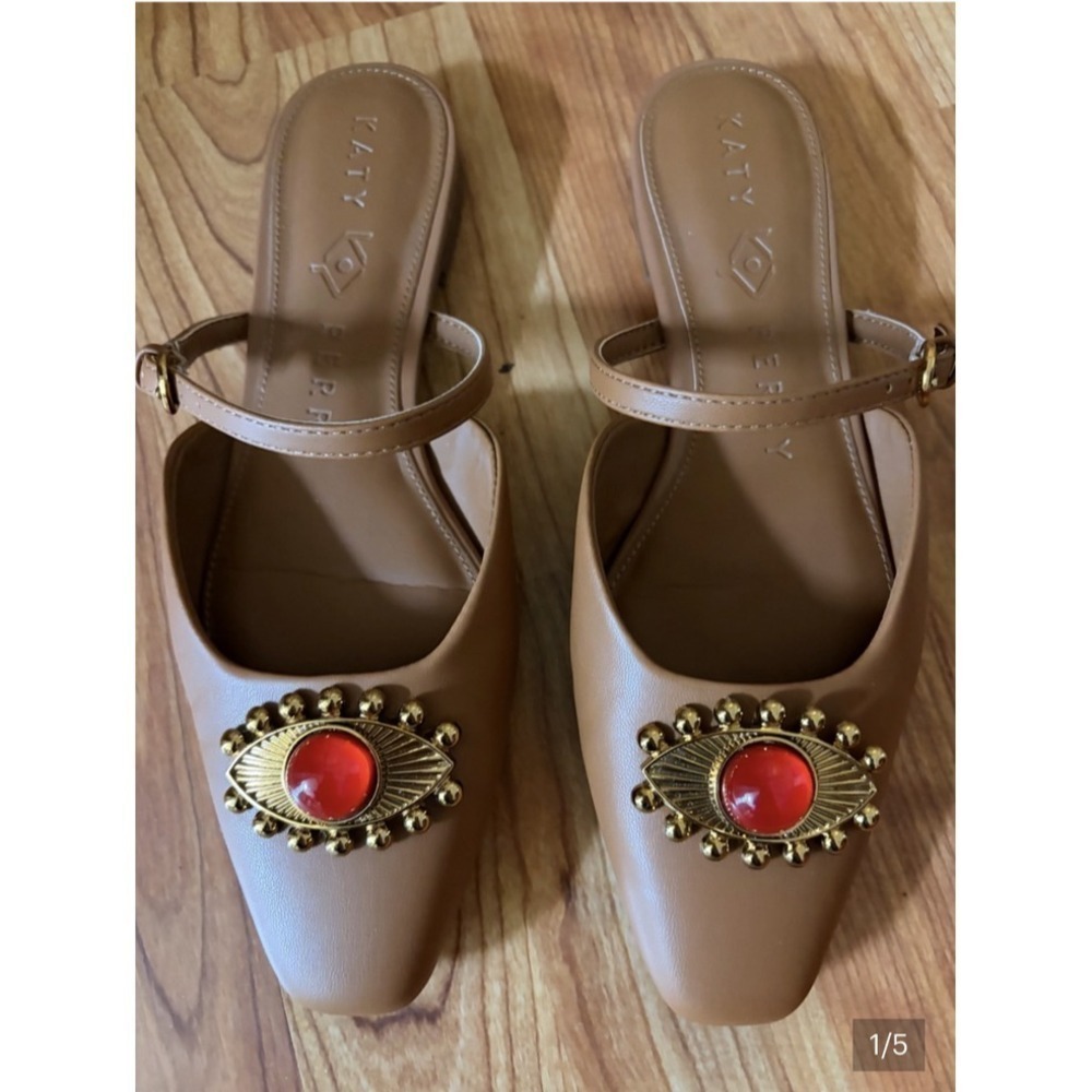 Katy Perry Collections Shoes Womens Size 7 Brown Confidant Eye Mule Heels